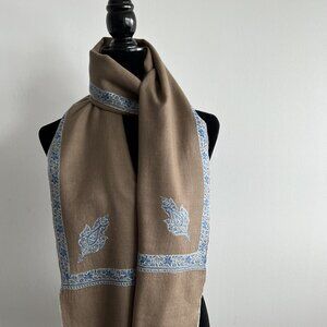 100 percent Pashmina | lightweight scarf | warm cozy scarf | hand embroidery